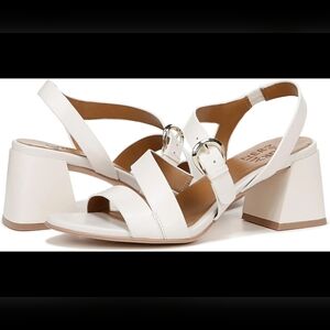 Naturalizer White Block Heel Sandals